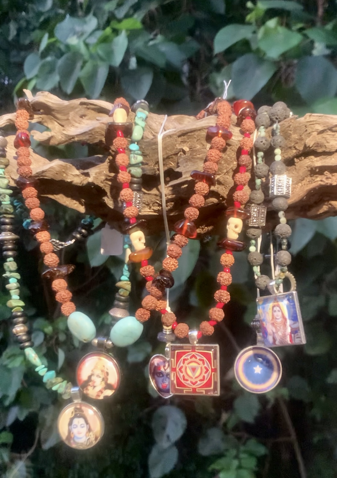 Yantra pendant on natural surface